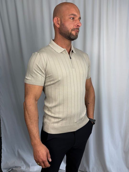 Milano Ribbed Zip Polo