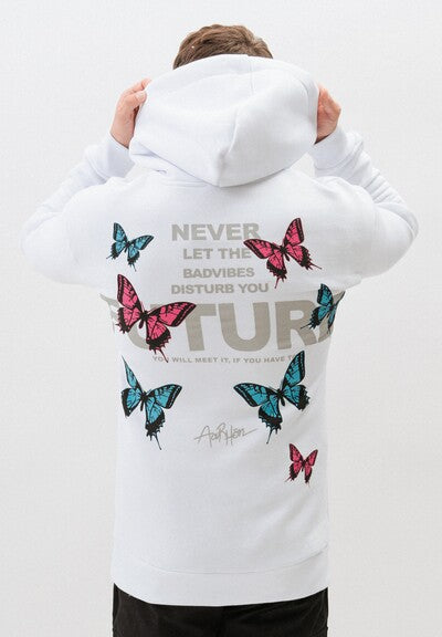 Hoodie Butterfly Wit